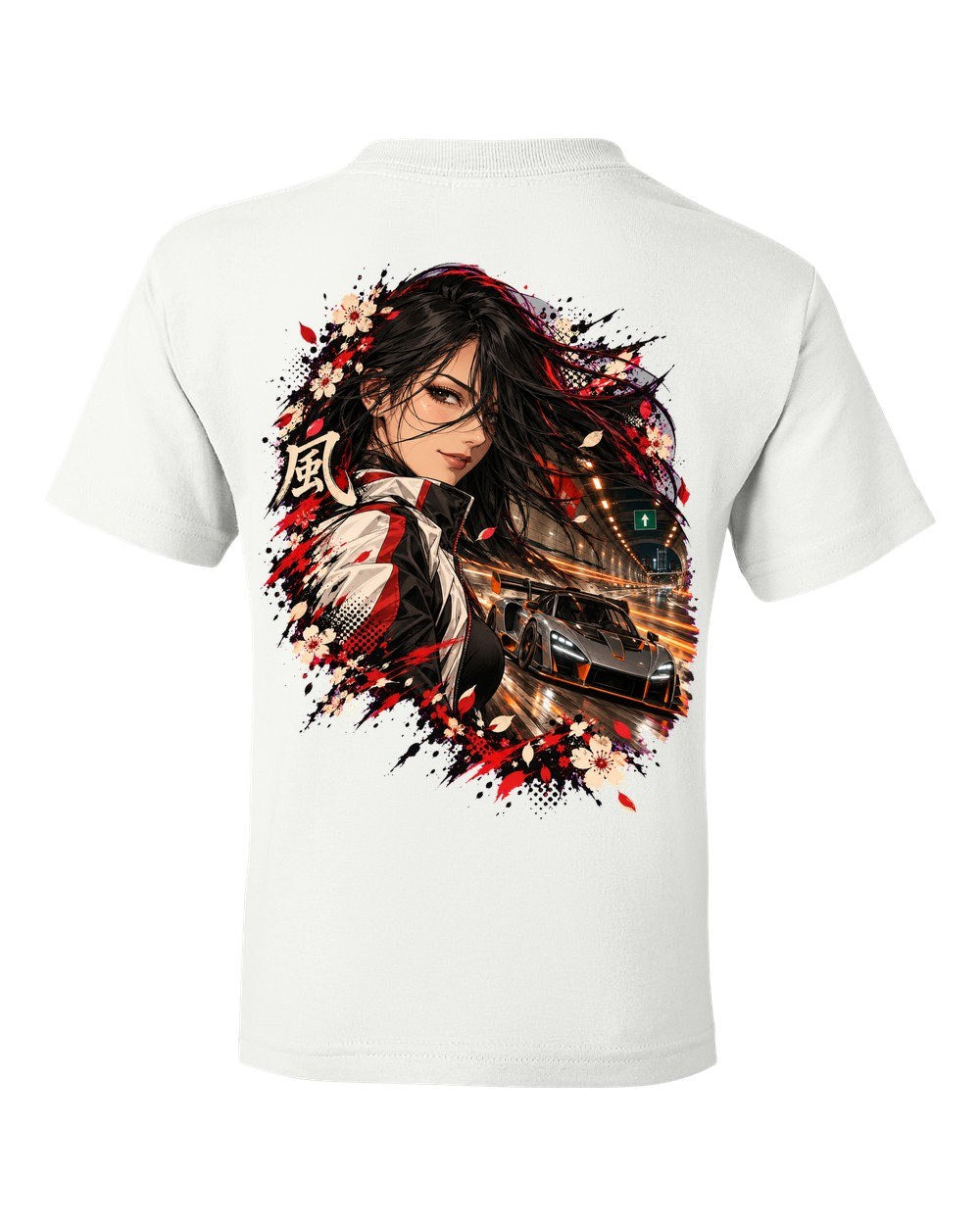 McLaren Senna Anime Girl Kids Tee White back