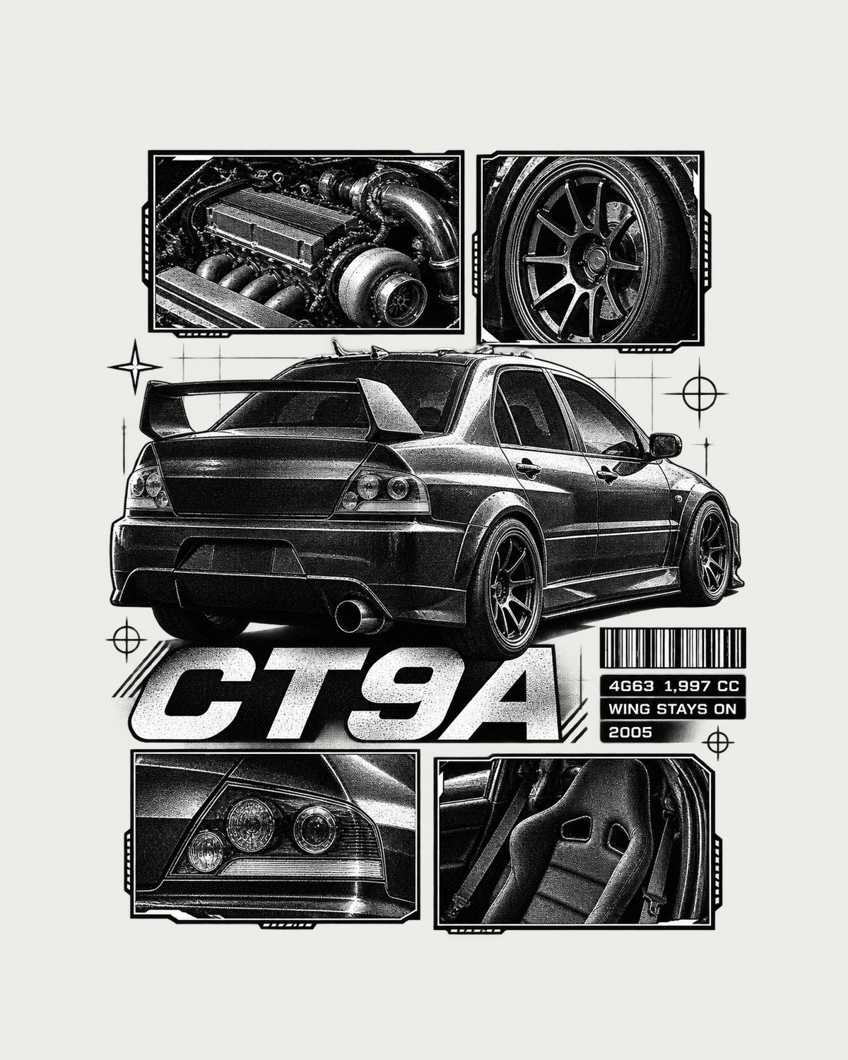 Mitsubishi Lancer Evo VIII IX CT9A Dossier Panel Shirt design only