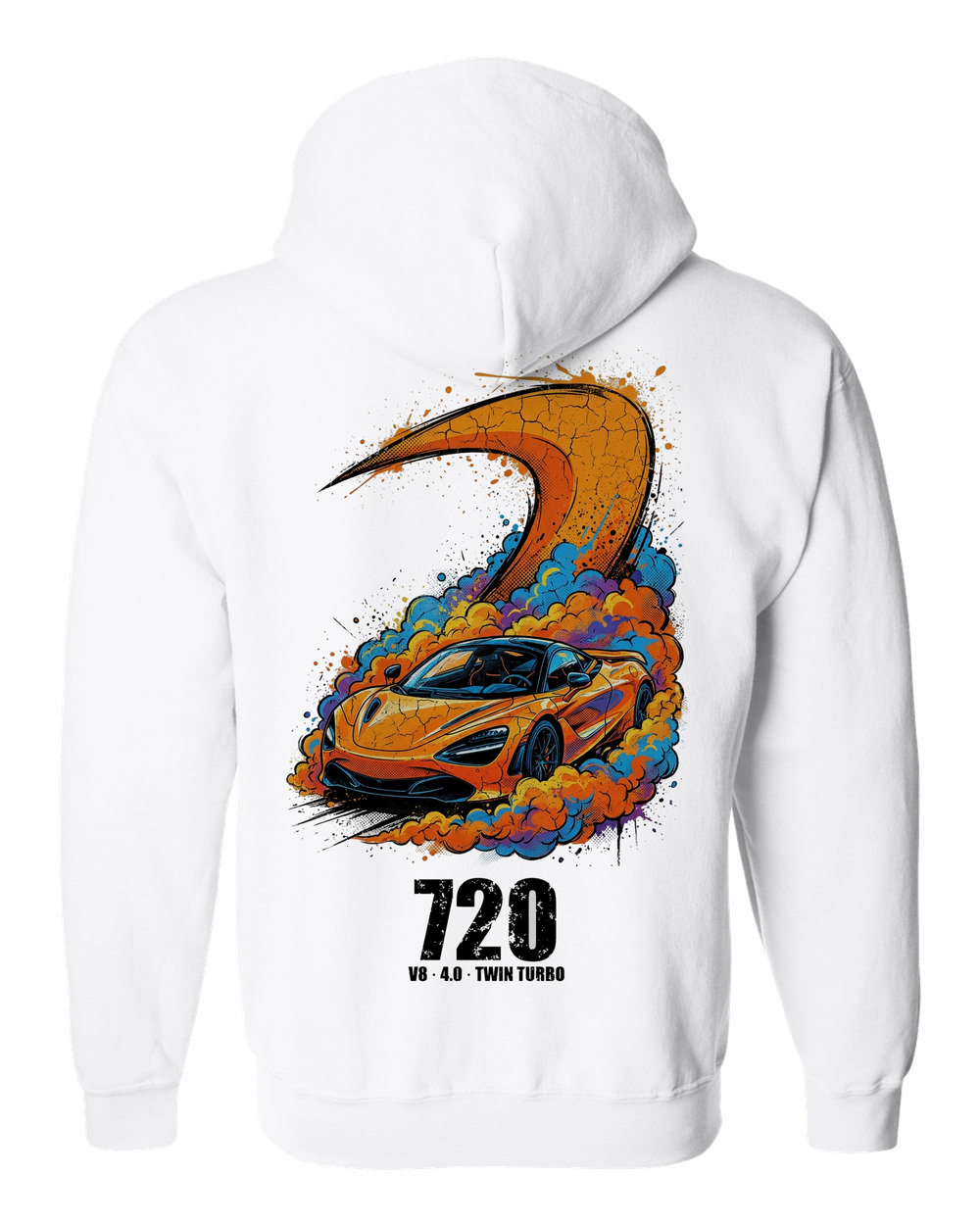 Zip Hoodie White back