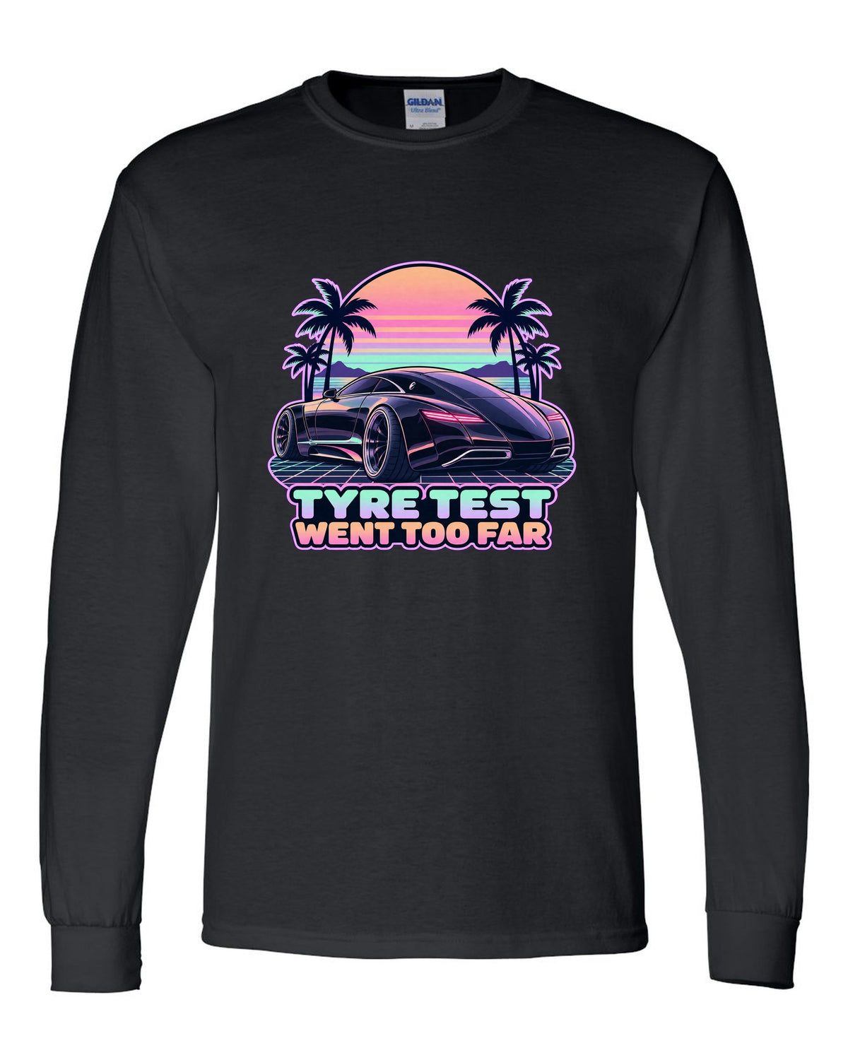 Isometric exploded V12 engine diagram for the Maybach 57 S W240 on a shirt back black long sleeve front view with the design