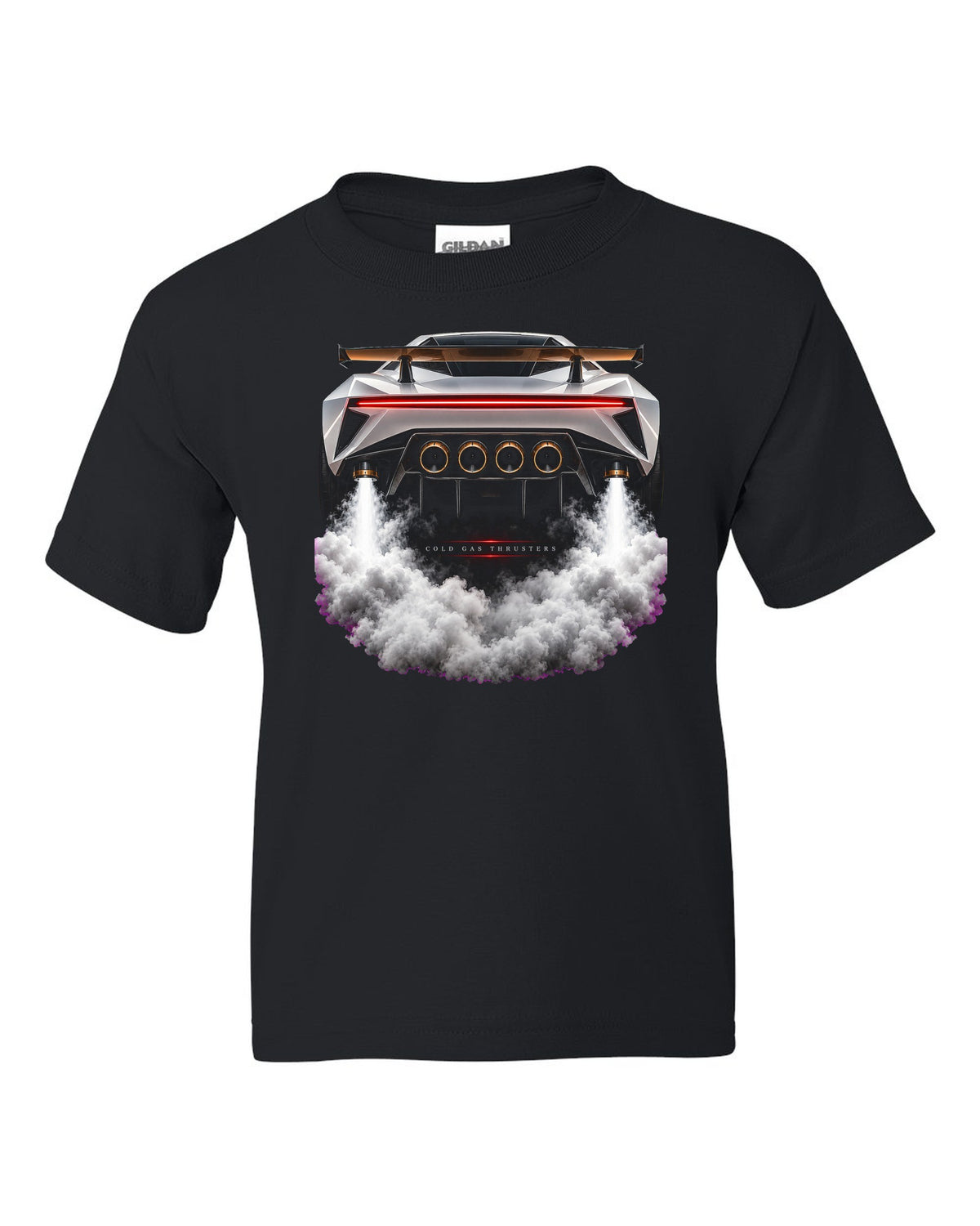 Tesla Roadster Cold Gas Kids Tee Black front