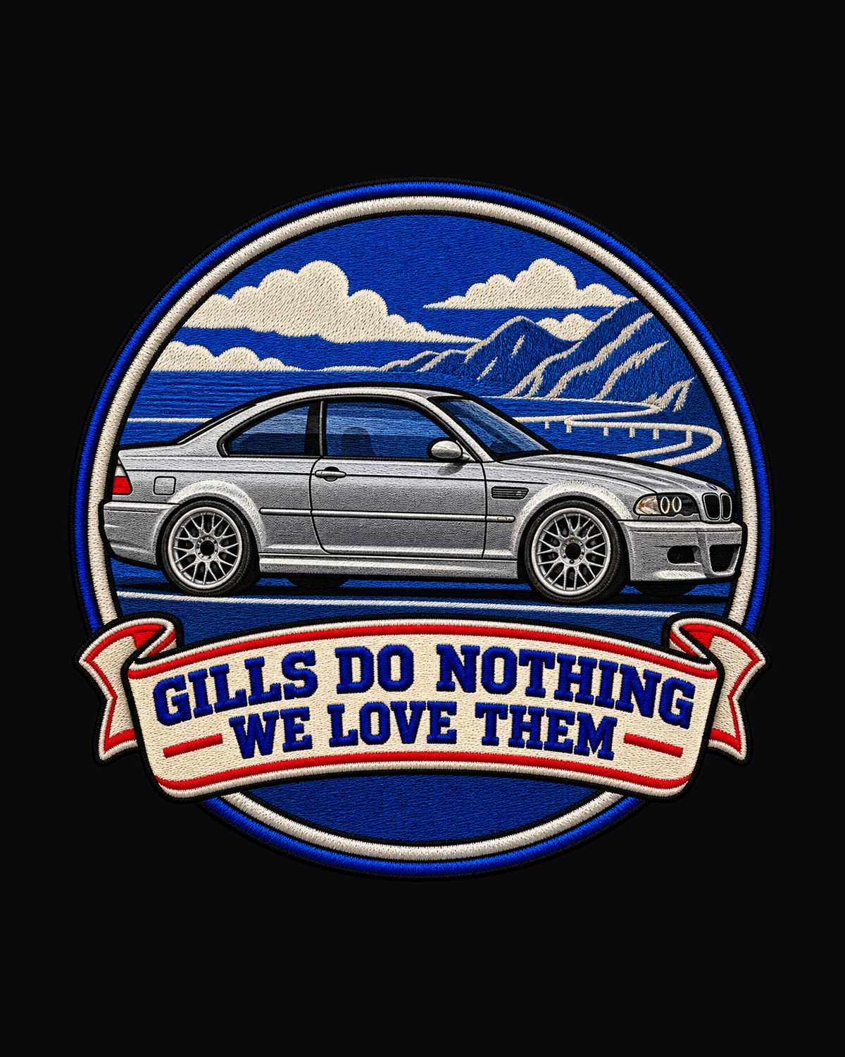 BMW E46 M3 Gill Crest Shirt, Fender Vent Joke Tee design only