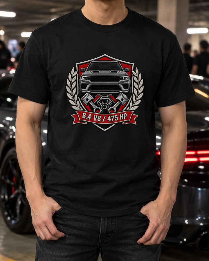 Jeep Grand Cherokee WK2 SRT 6.4 V8 Piston Shield Shirt T-Shirt Black worn hero