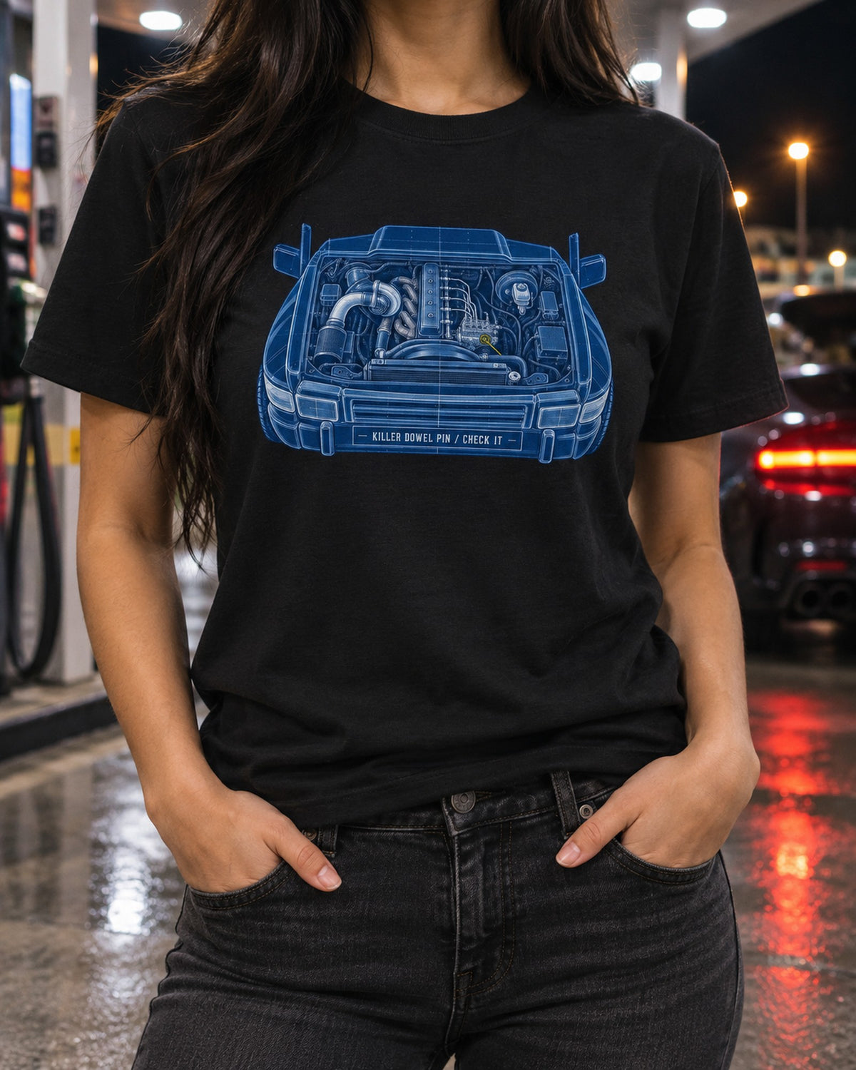 Dodge Ram 12V 5.9 Cummins Cyanotype Shirt, Killer Dowel Pin T-Shirt Black worn hero