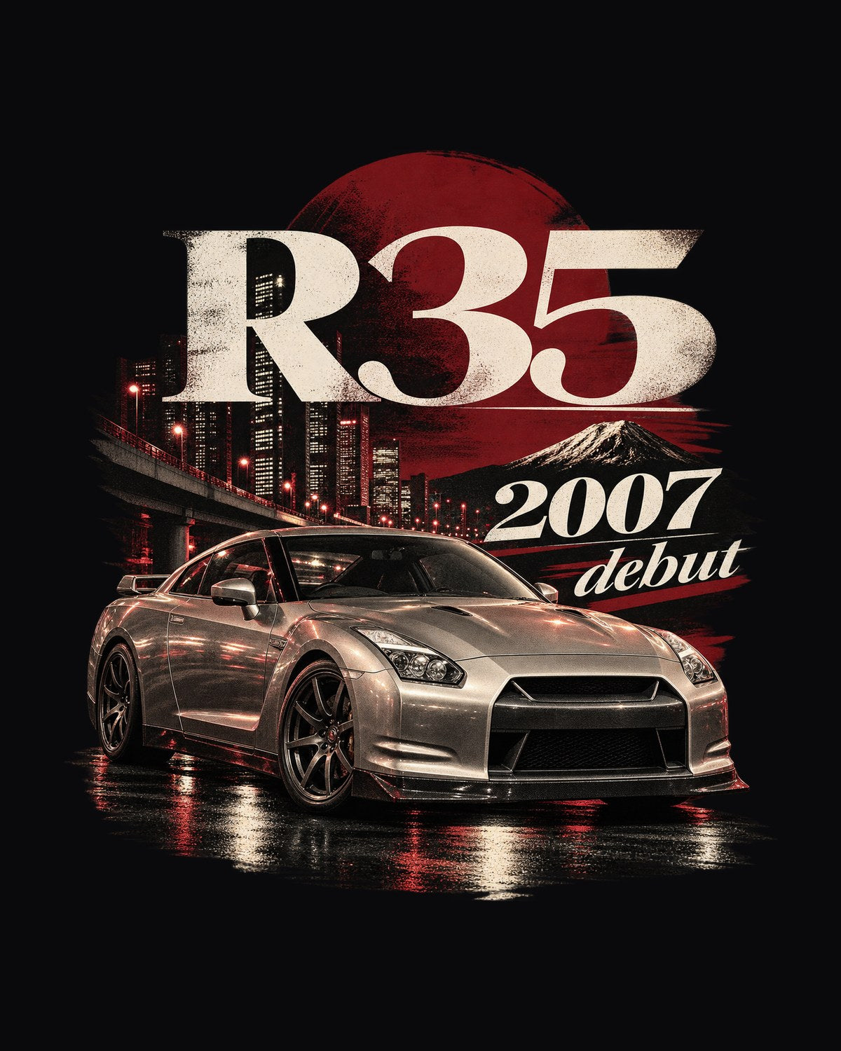 R35 GT-R Tokyo Archive Panel Shirt, 2007 Debut Nissan Tee design only