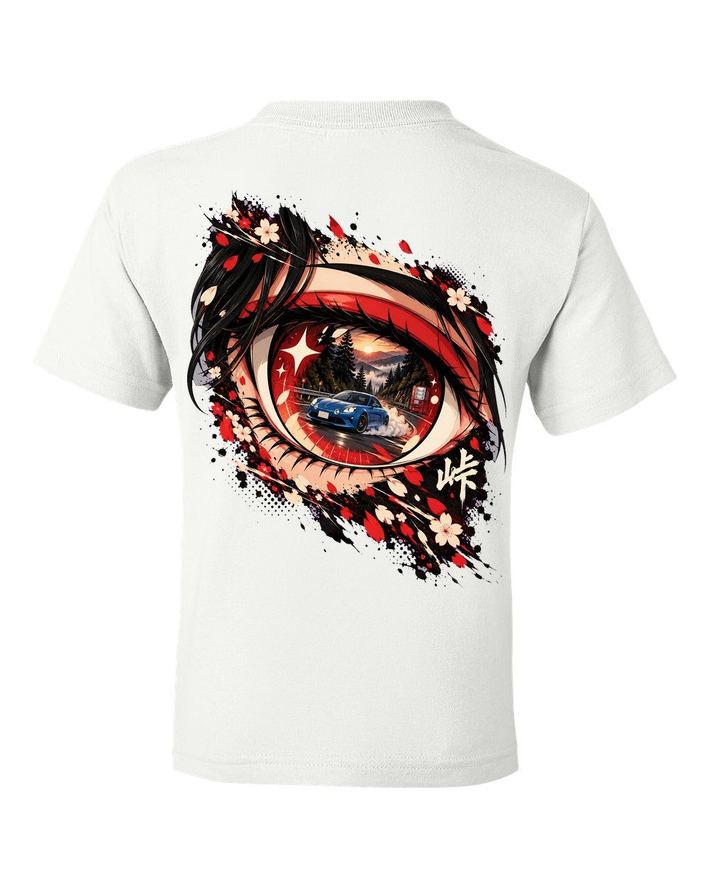 Alpine A110 Anime Girl Kids Tee White back