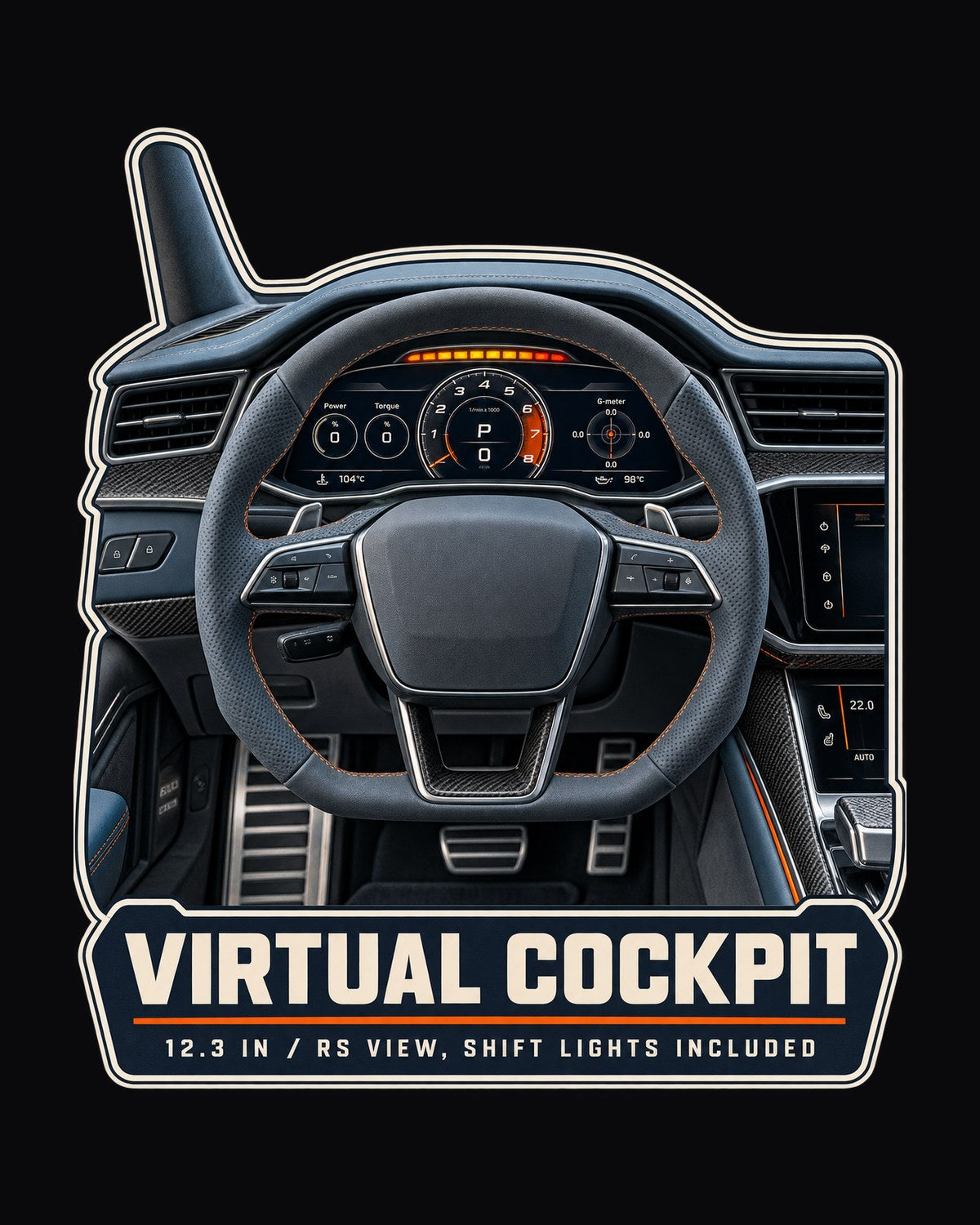 Audi RS7 Sportback C8 Virtual Cockpit Gauge Shirt, Car Guy Gift design only