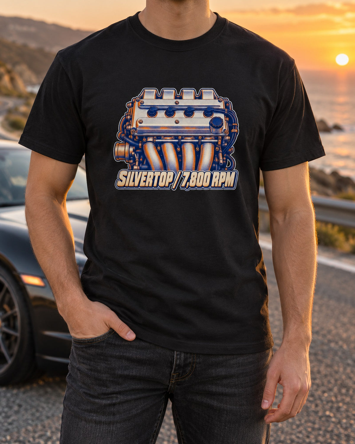Toyota Corolla AE101 Silvertop Riso Macro Shirt, 7,800 RPM T-Shirt Black worn hero