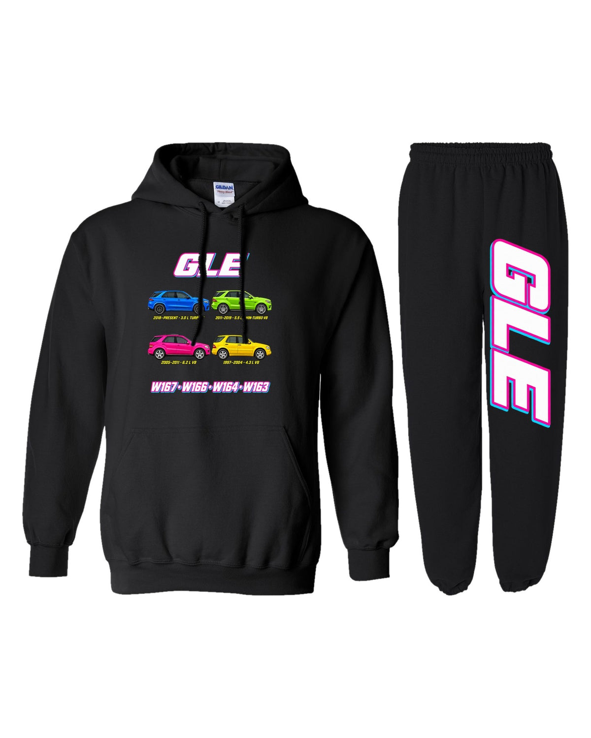 Mercedes GLE ML Evolution Hoodie + Jogger Set black hoodie and sweatpants