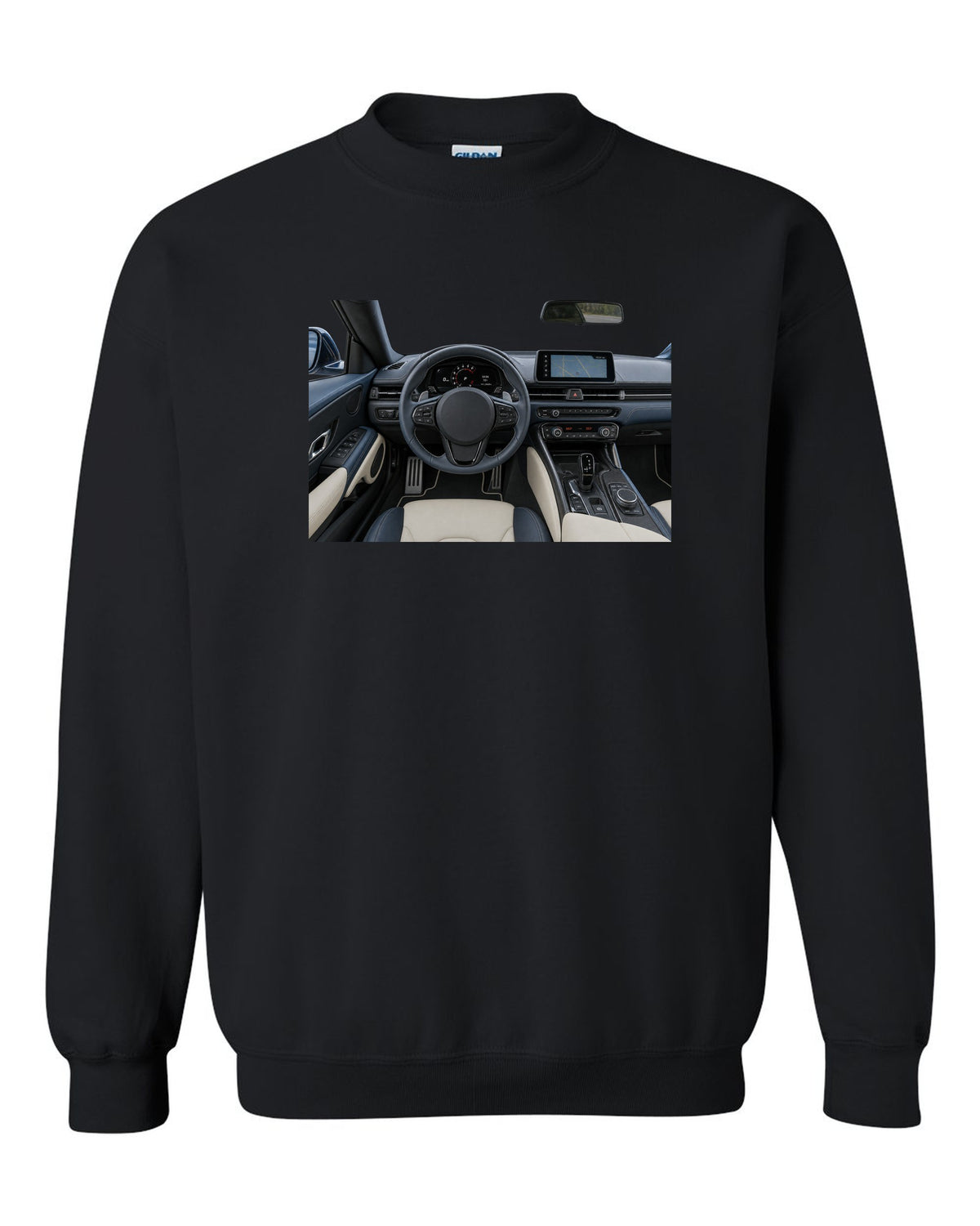 Toyota GR86 ZN8 dimension blueprint in signal red with FA24 boxer callouts black crewneck front view with the design