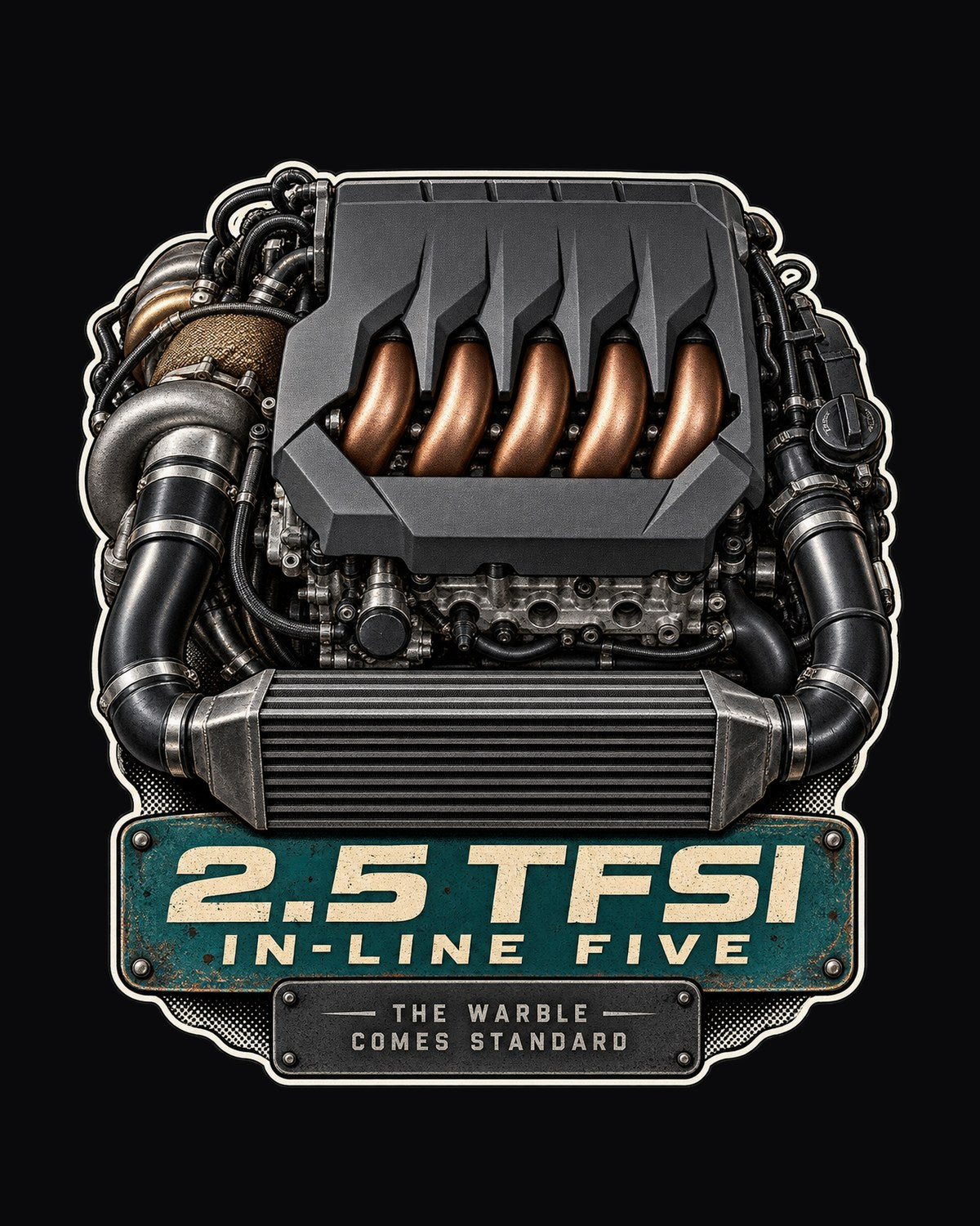 Audi RS3 8Y 2.5 TFSI Five-Cylinder Engine Hero Shirt design only