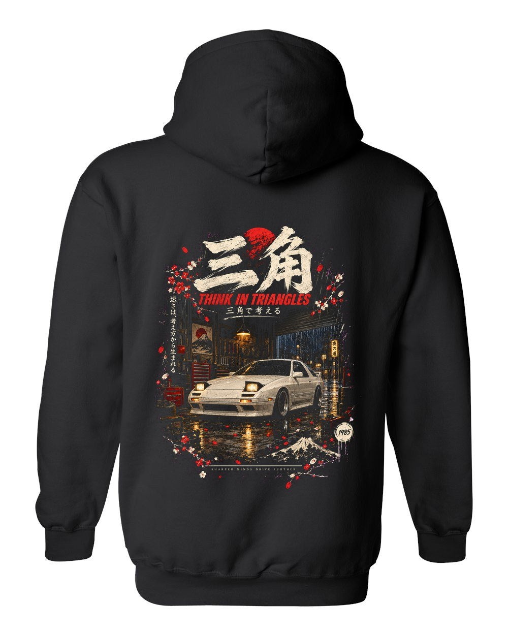 Mazda RX-7 FC Pull Over Hoodie Black back