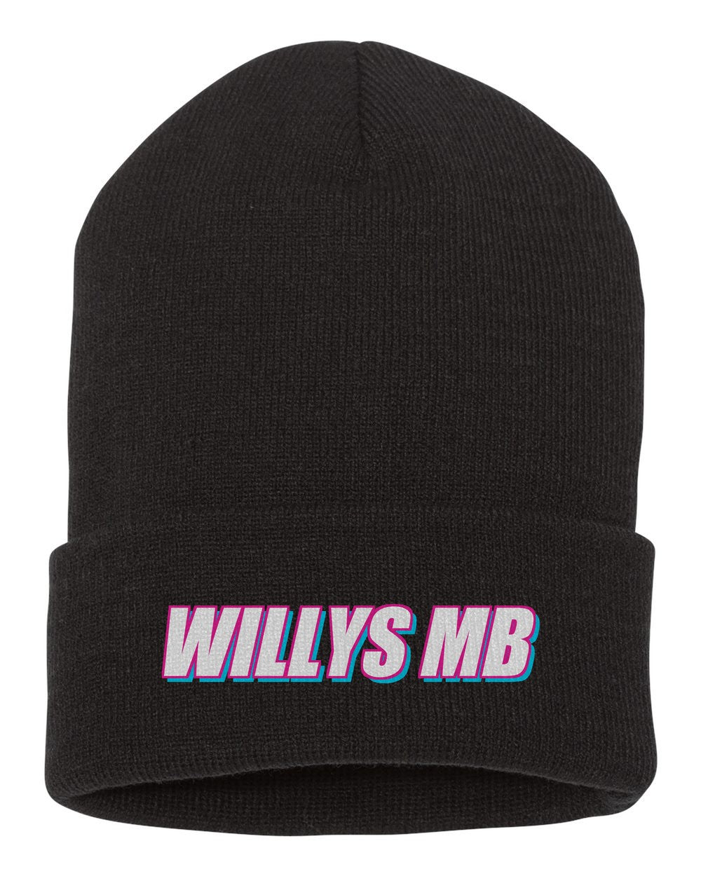 Willys Mb black beanie front view with car name