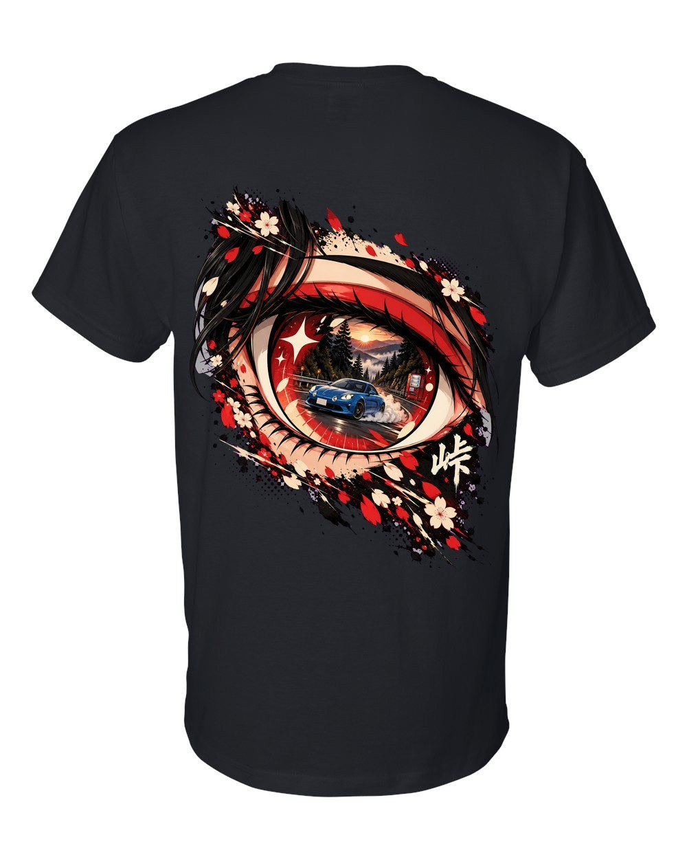 Alpine A110 Anime Girl T-Shirt Black back