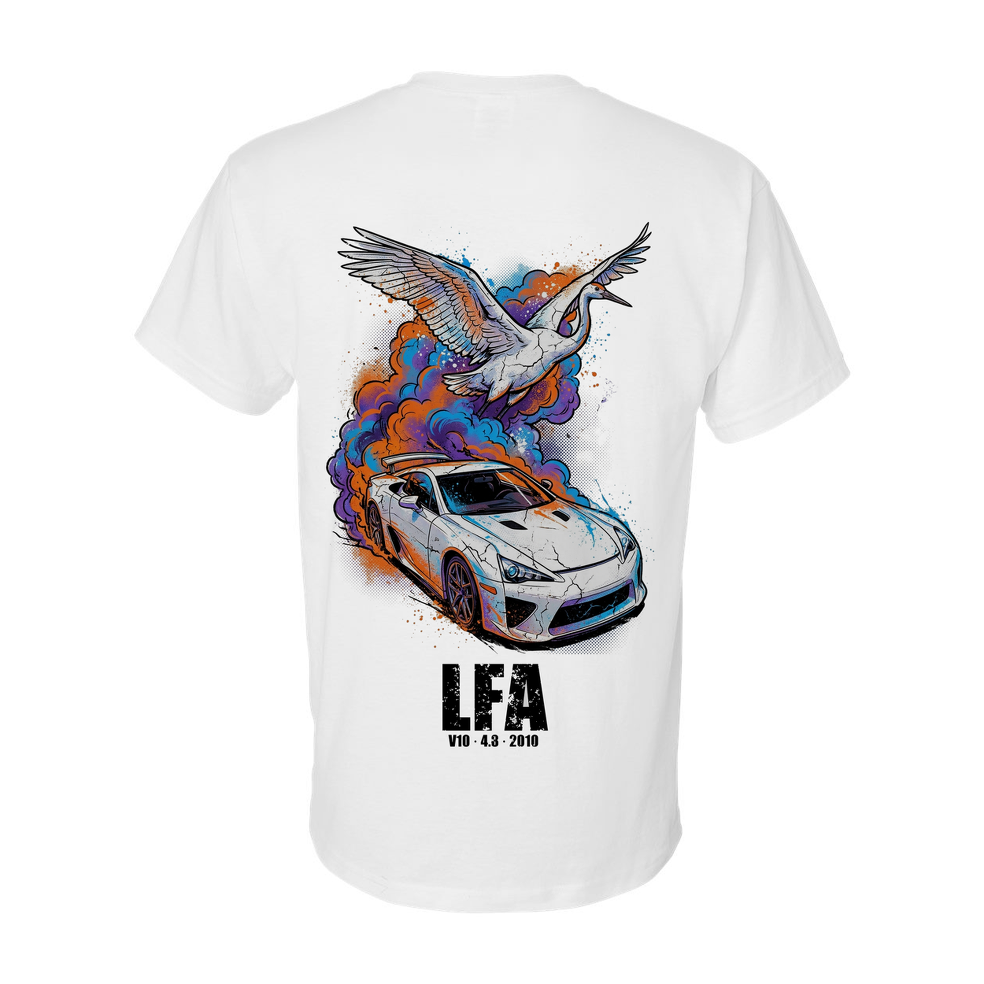 Lexus LFA Crane T-Shirt — White back