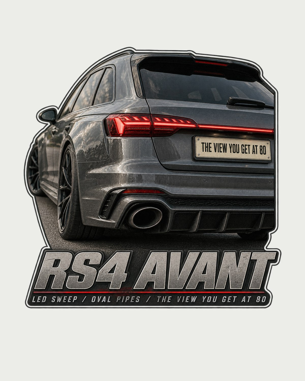 Audi RS4 Avant B9 Rear Taillight Macro Shirt, LED Sweep design only