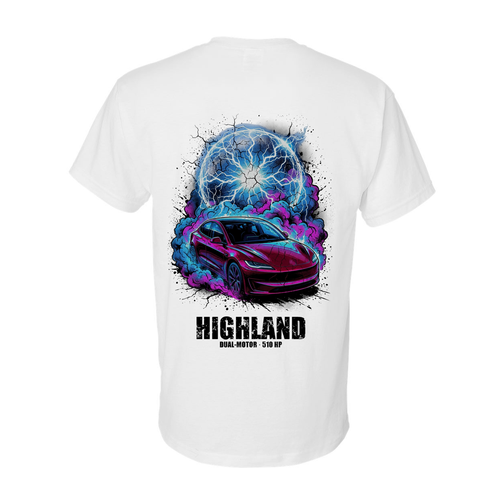 Tesla Model 3 Highland T-Shirt — White back