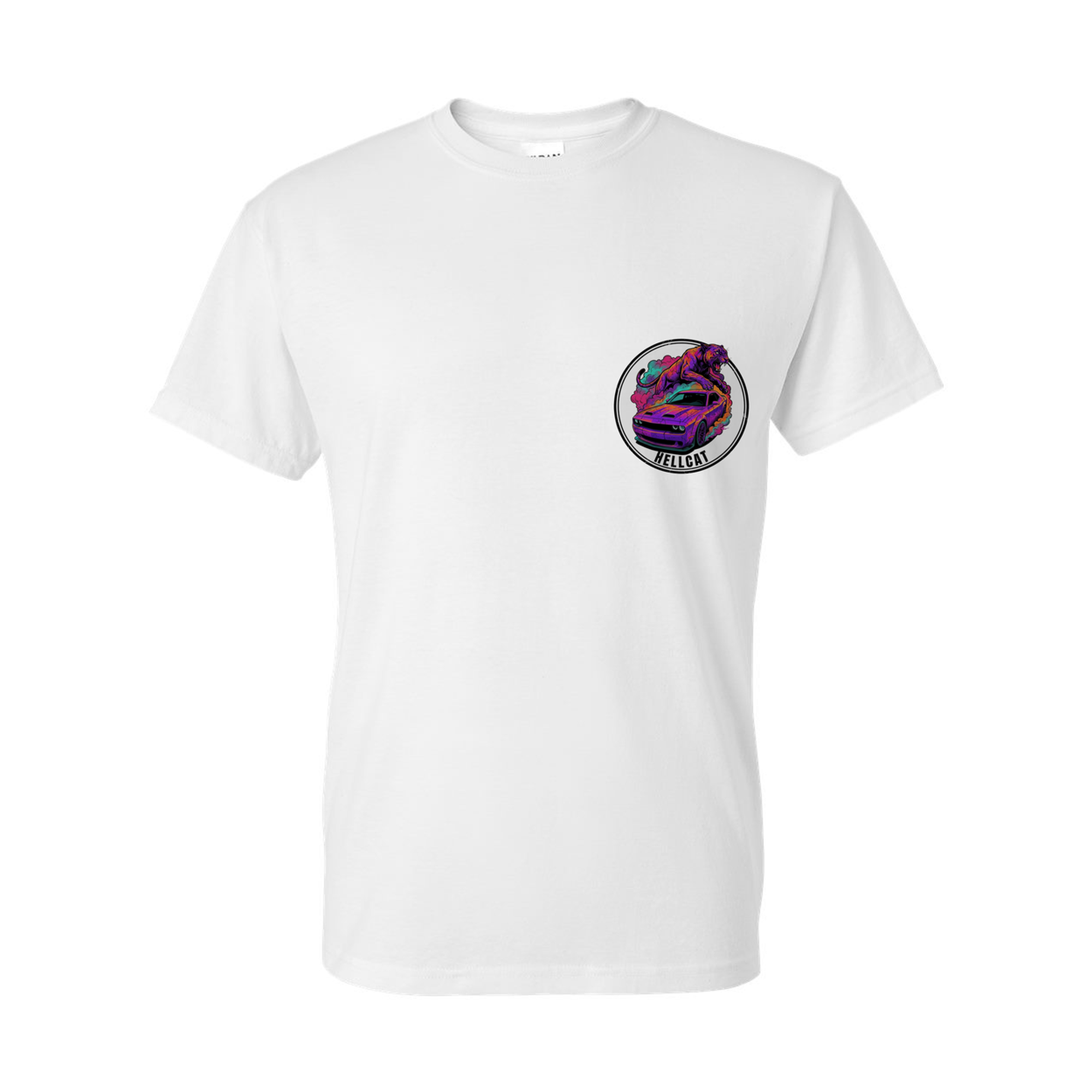 Dodge Challenger Hellcat T-Shirt — White front emblem