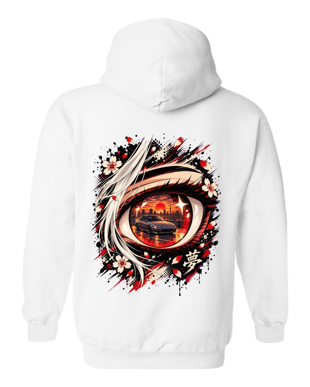 Honda Prelude BB Anime Girl Pull Over Hoodie White back