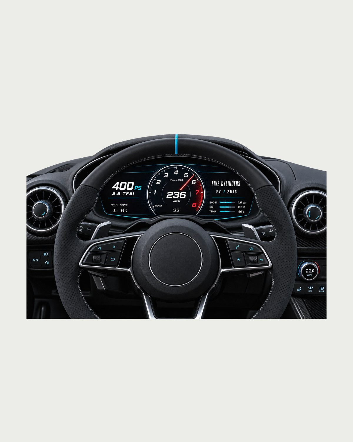 Audi TT RS FV Virtual Cockpit Gauge Shirt, 2.5 TFSI Gift design only