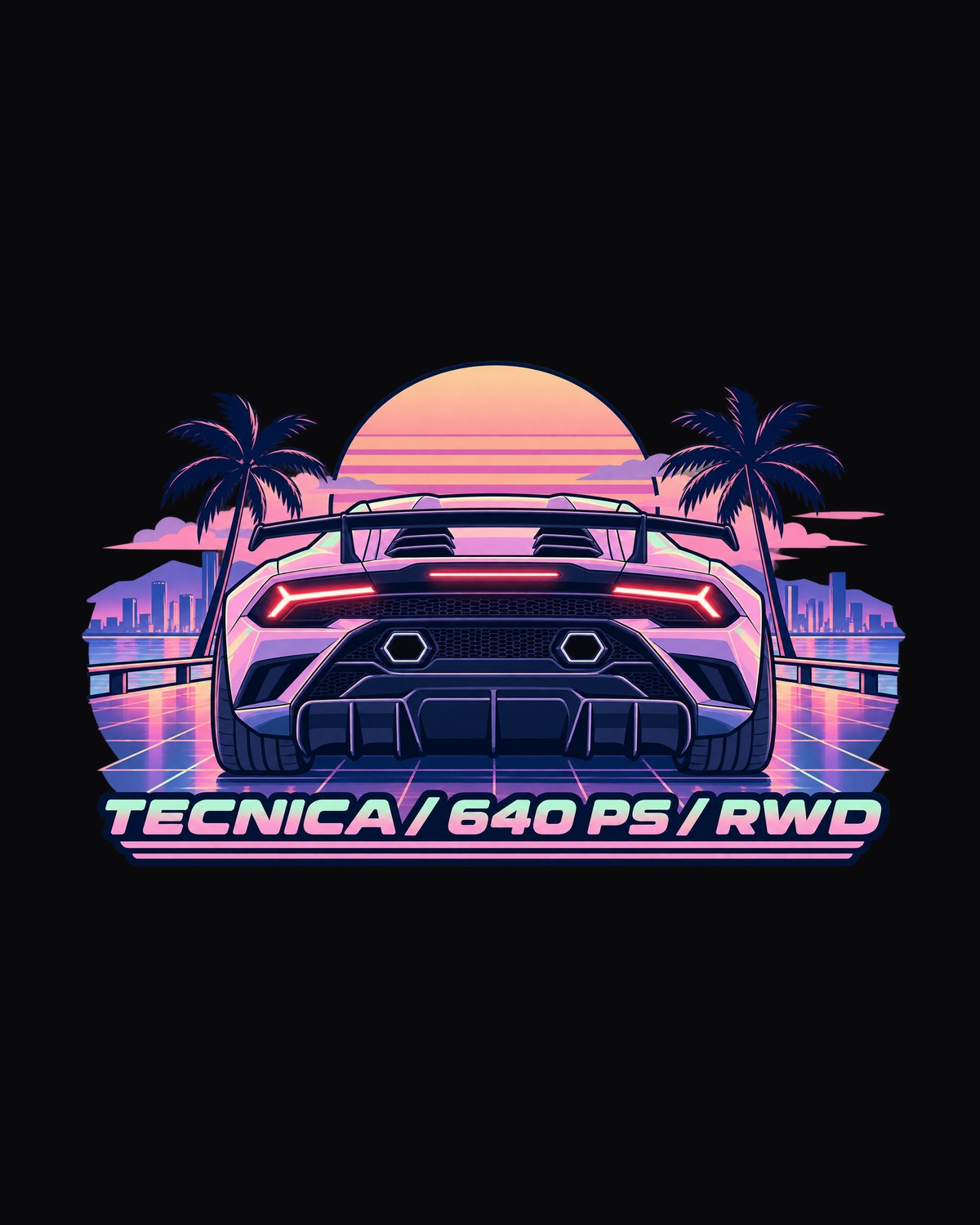 Huracan Tecnica LP640-2 Pastel Taillight Grid Shirt design only