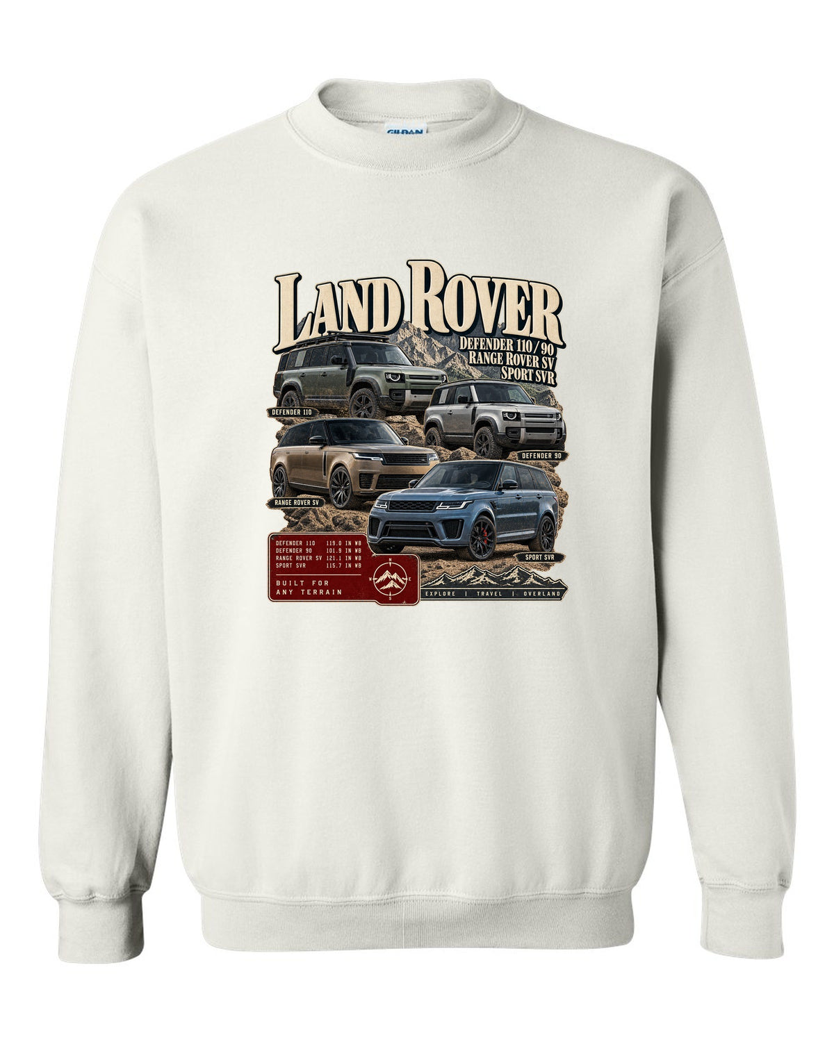 Archive panel print of the Jeep Grand Cherokee Trackhawk WK2 with 0-60 time white crewneck front view with the design