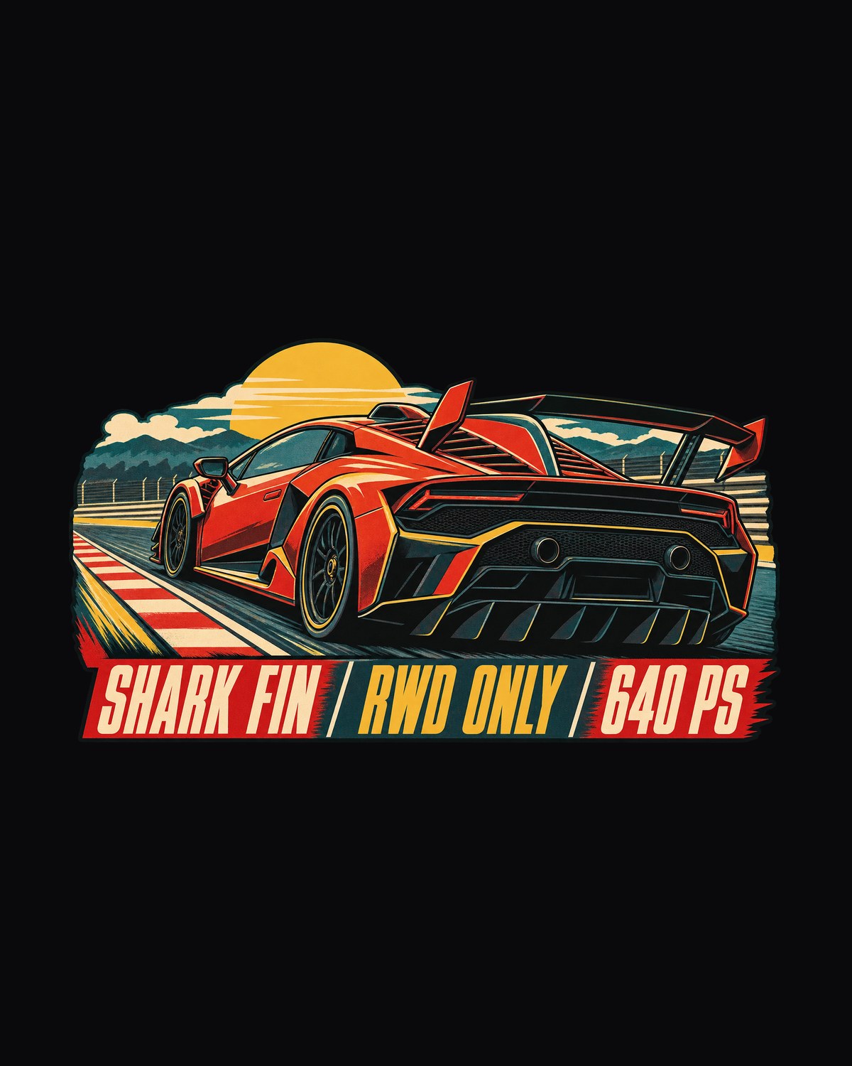 Huracan STO LP640-2 Race Bill Shirt, 1960s Lithograph Tee design only