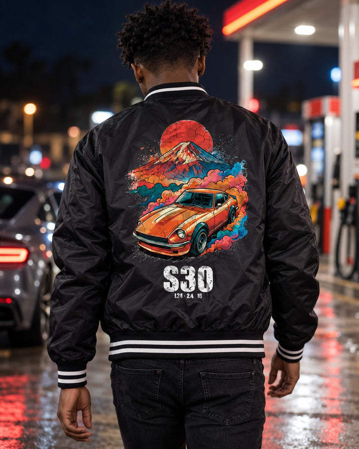 Datsun 240Z Sunrise Bomber Jacket worn hero