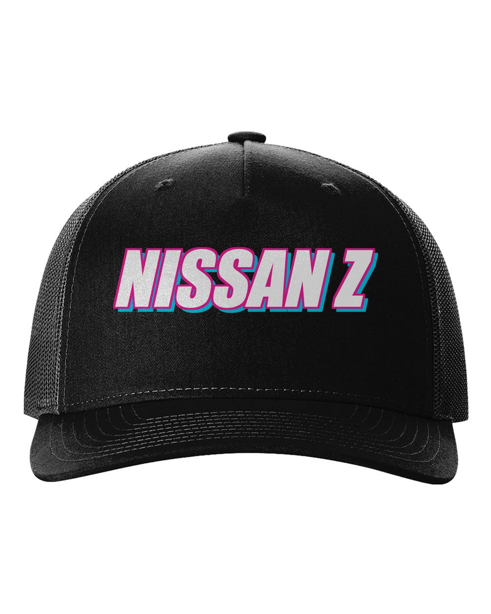 black hat front view with car name