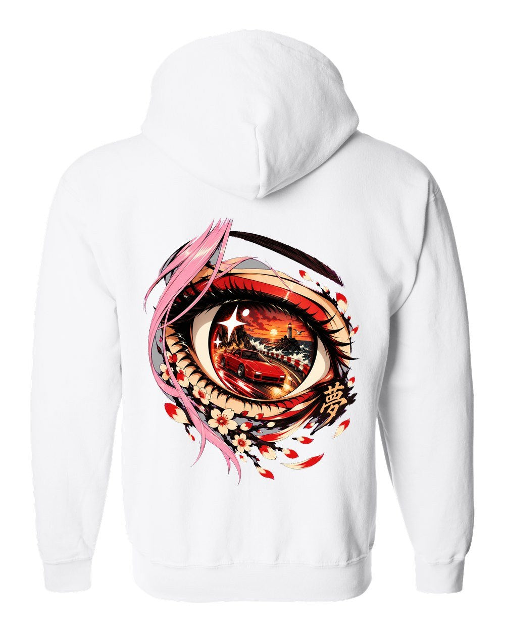 Toyota MR2 SW20 Anime Girl Zip Hoodie White back