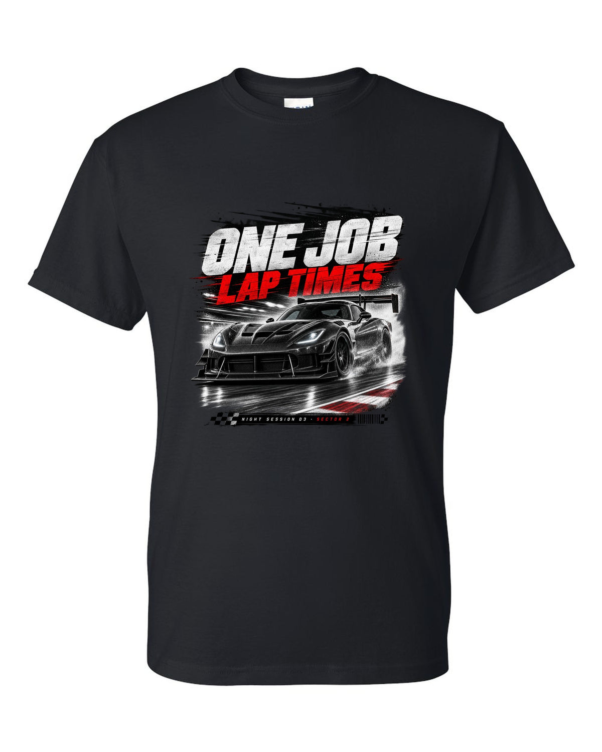 2016 Dodge Viper ACR Extreme VX I low front three-quarter race poster print black t-shirt front view with the design