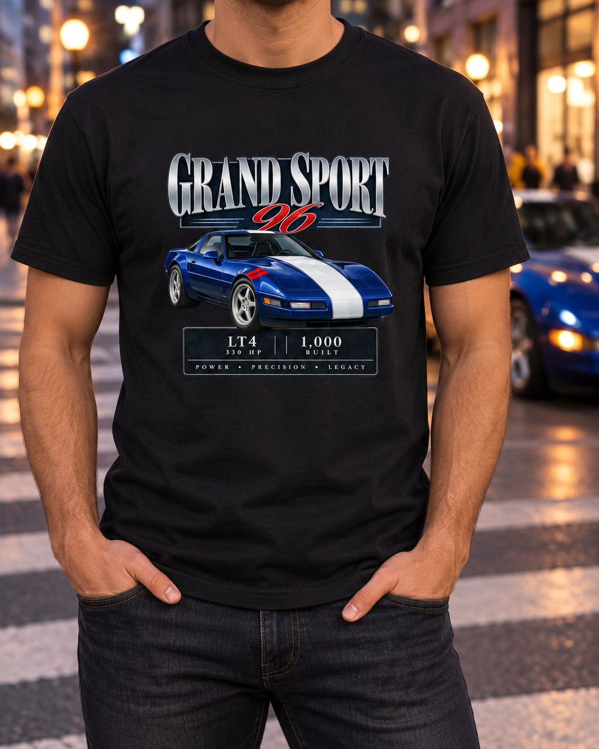 Corvette C4 Grand Sport 1996 LT4 Archive Panel Shirt T-Shirt Black worn hero