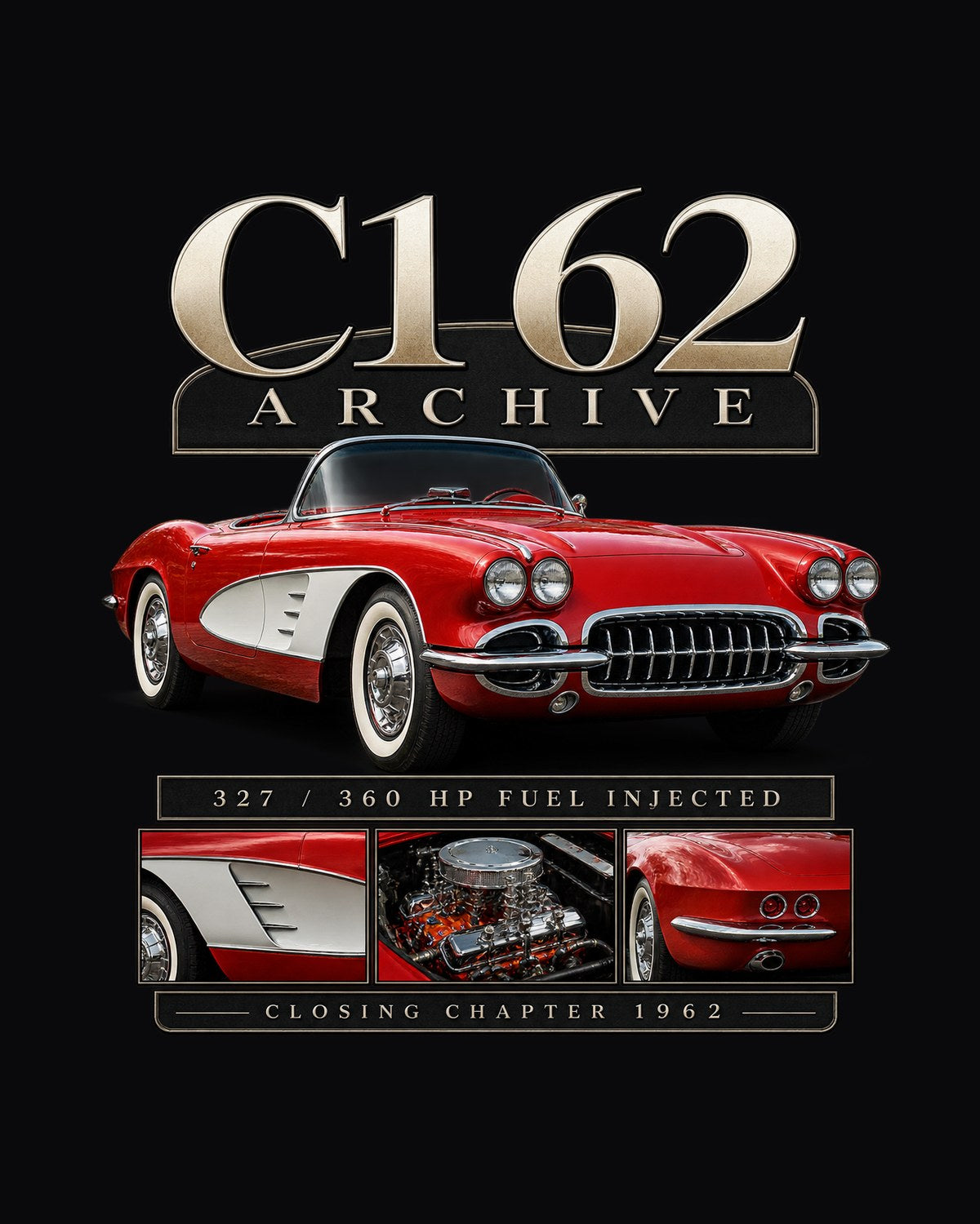 Corvette C1 1962 Solid-Axle Roadster Archive Panel Shirt design only