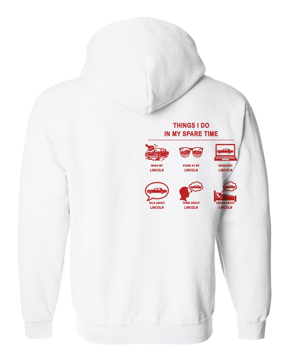 Lincoln Things I Do Zip Hoodie White back
