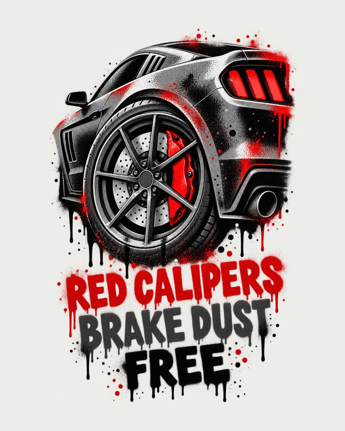 Kia Stinger GT CK Big Red Calipers Stencil Spray Tee, Brake Dust design only
