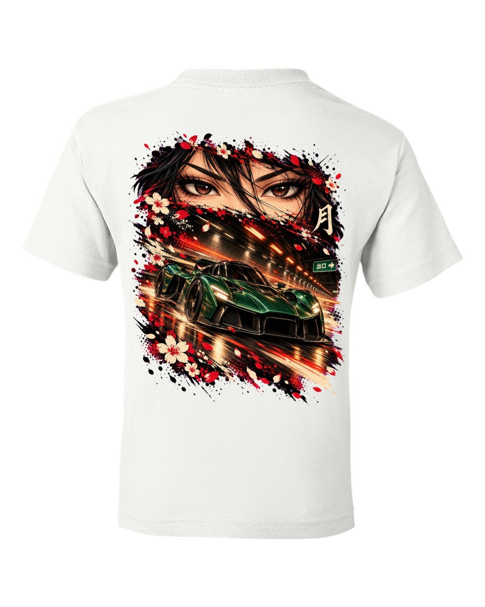 Aston Martin Valkyrie Anime Girl Kids Tee White back