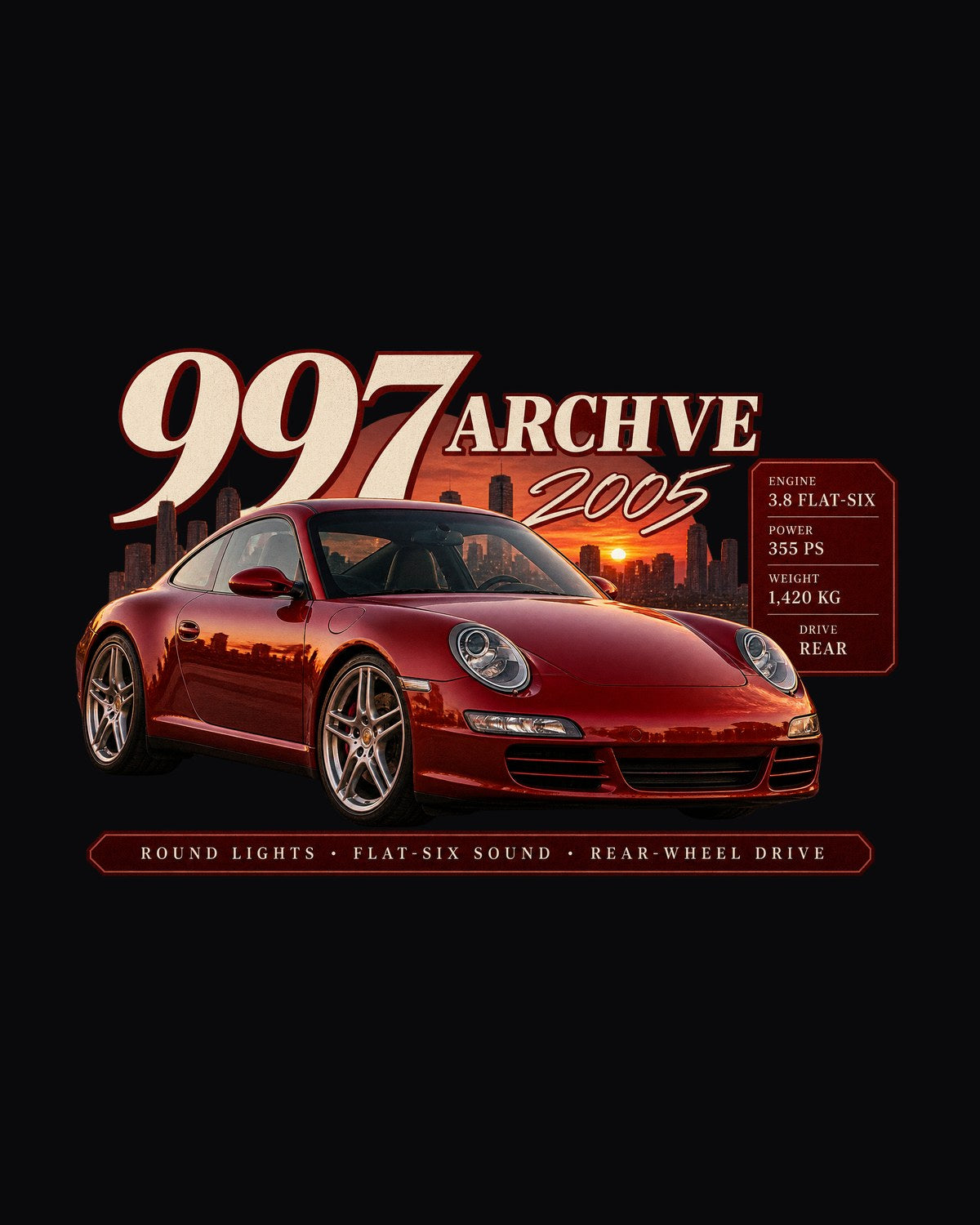 Porsche 911 Carrera S 997.1 Archive Panel Shirt, Car Guy Gift design only
