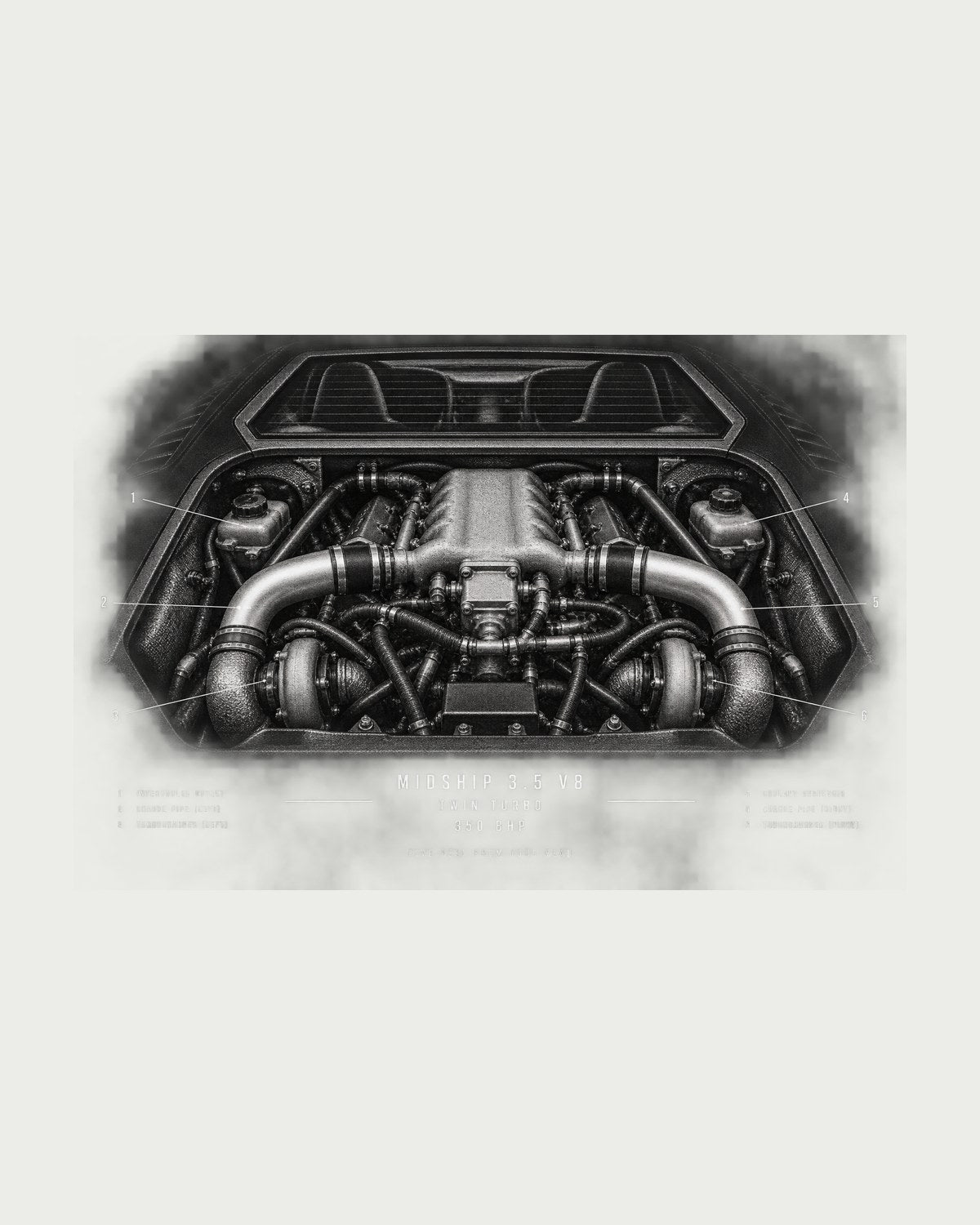 Lotus Esprit V8 1996 Type 918 Twin Turbo Midship Engine Tee design only