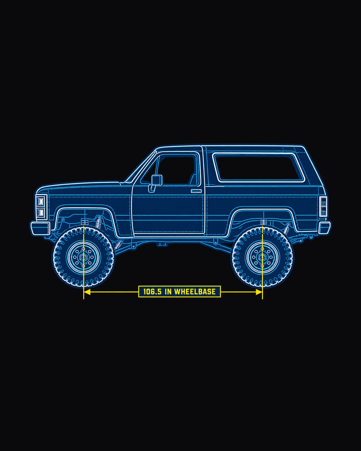 Chevrolet K5 Blazer Blueprint Side View Shirt, Squarebody Gift design only