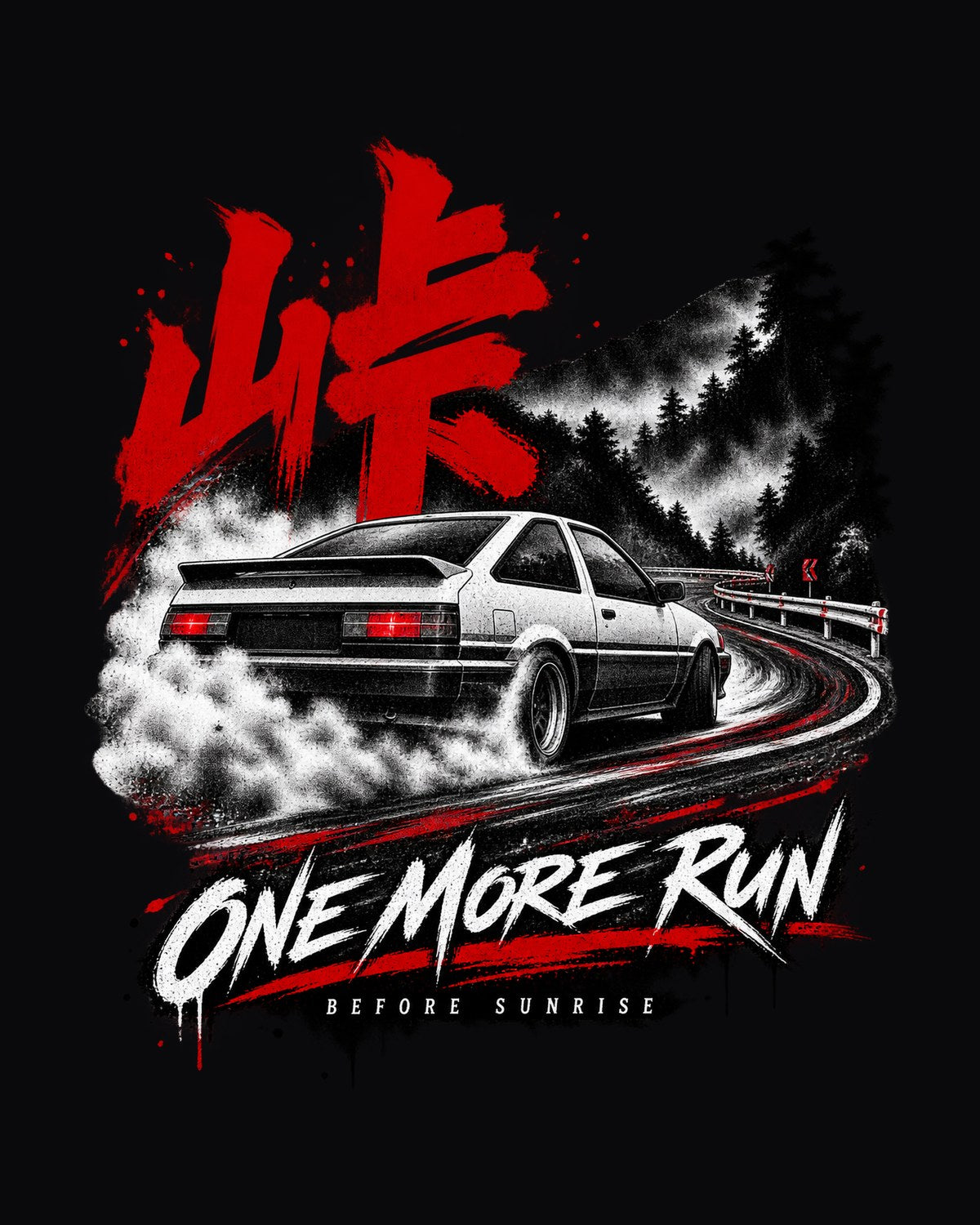 Toyota AE86 Corolla Levin Touge Shirt, One More Run print design only