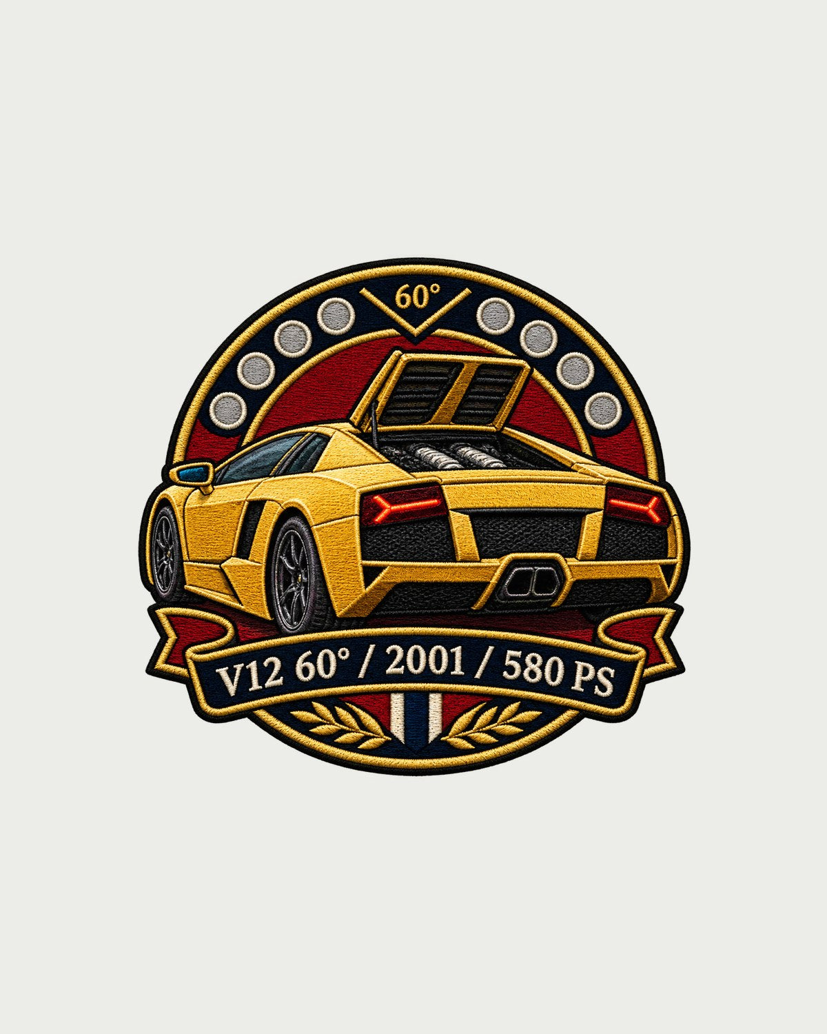 Lamborghini Murcielago 2001 V12 Varsity Crest Tee design only