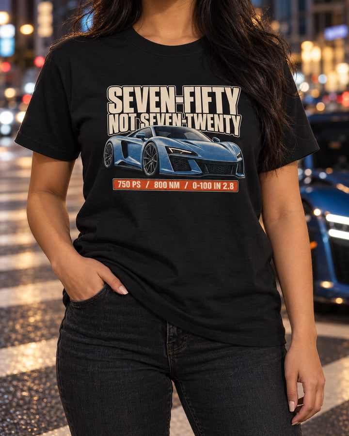 McLaren 750S Halftone Statement Shirt, Not a 720S Car Tee T-Shirt Black worn hero