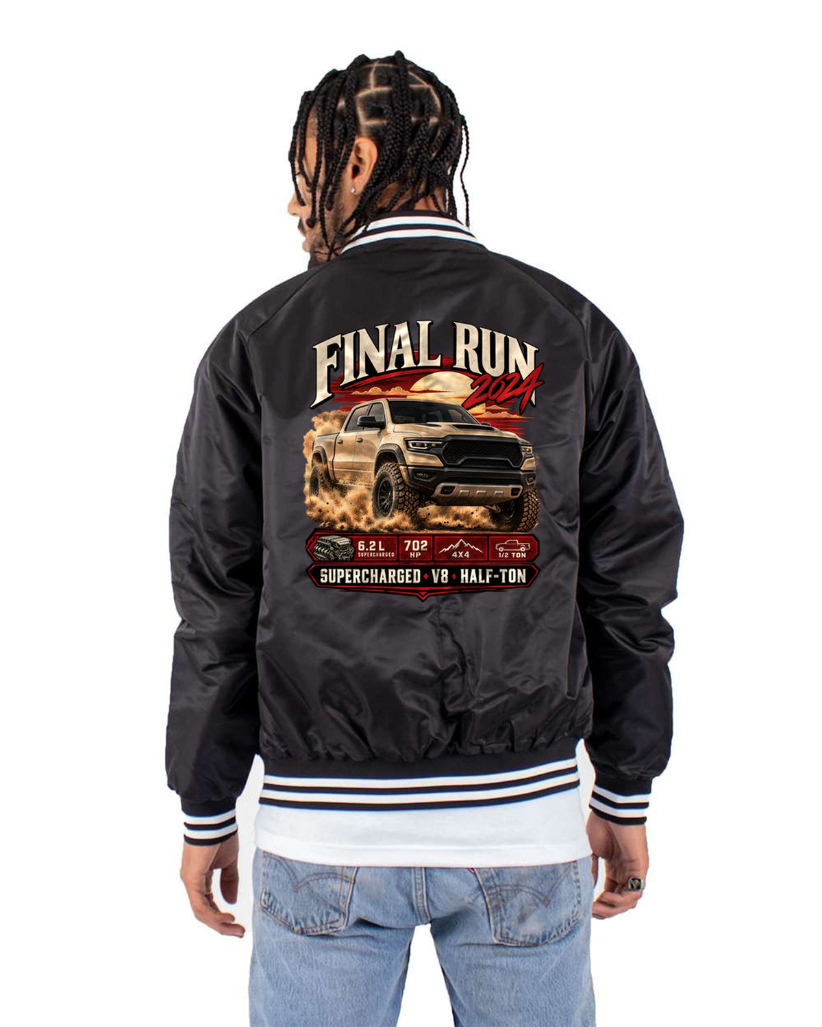 Ram 1500 TRX Final Edition Archive Panel Shirt, Truck Guy Gift Bomber Jacket Black back