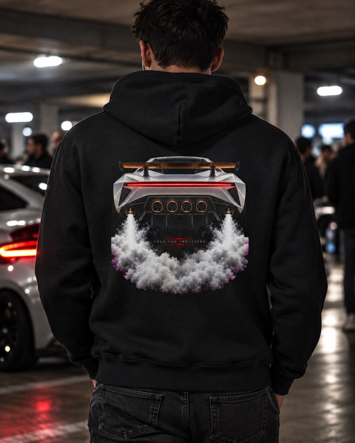 Tesla Roadster Cold Gas Thrusters Shirt, Hoodie & More Zip Hoodie Black worn hero