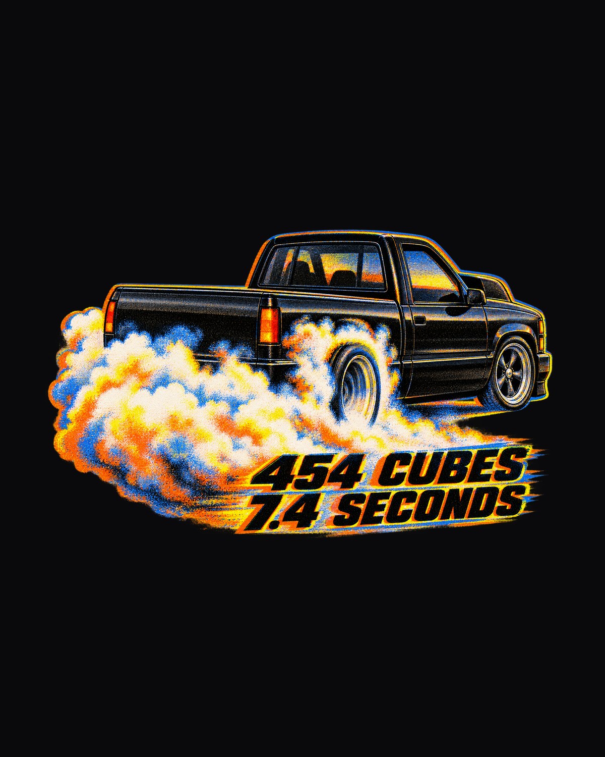 Chevrolet 454 SS Pickup 1990-93 Riso Burnout Smoke Shirt design only