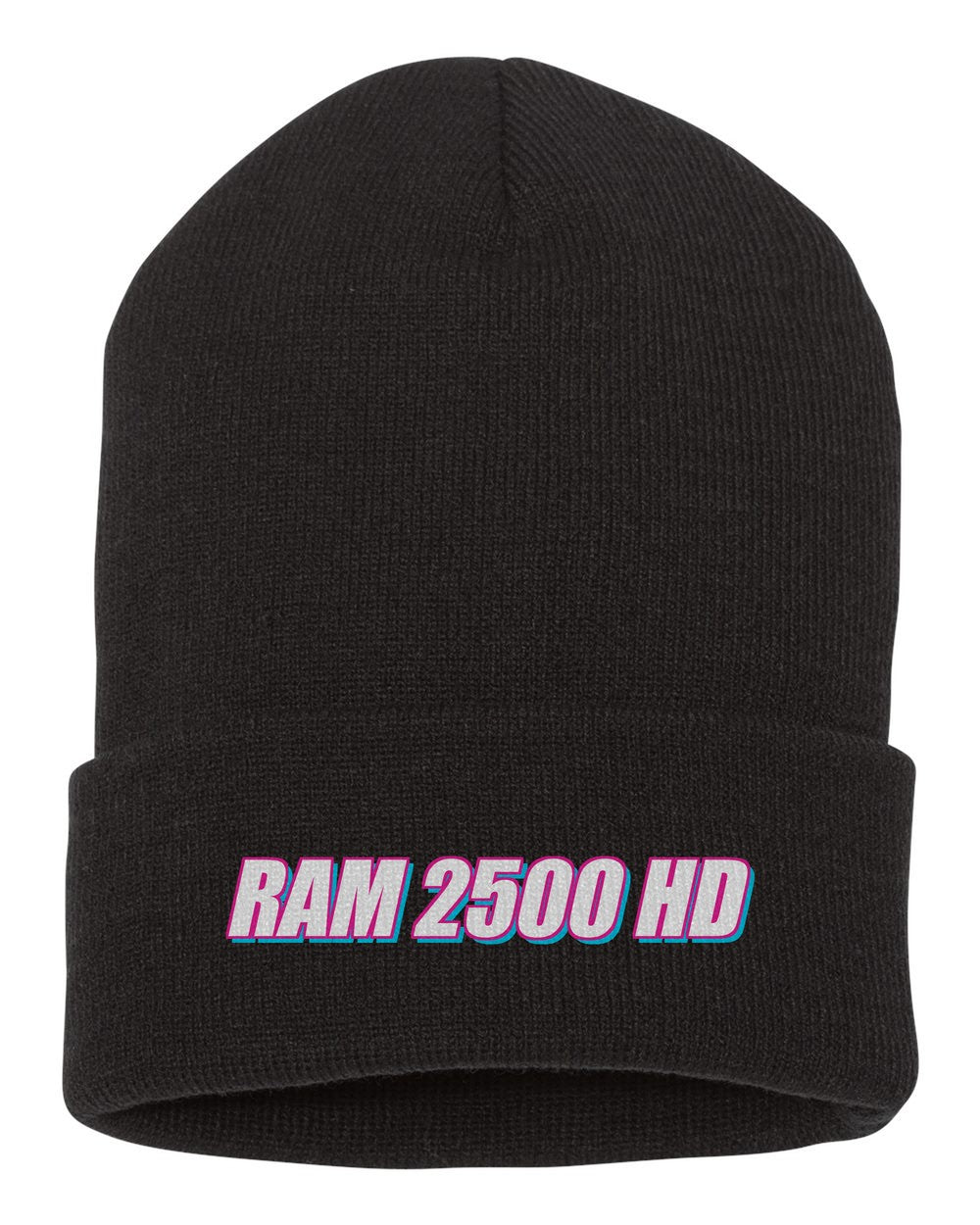 Ram 2500 Hd black beanie front view with car name