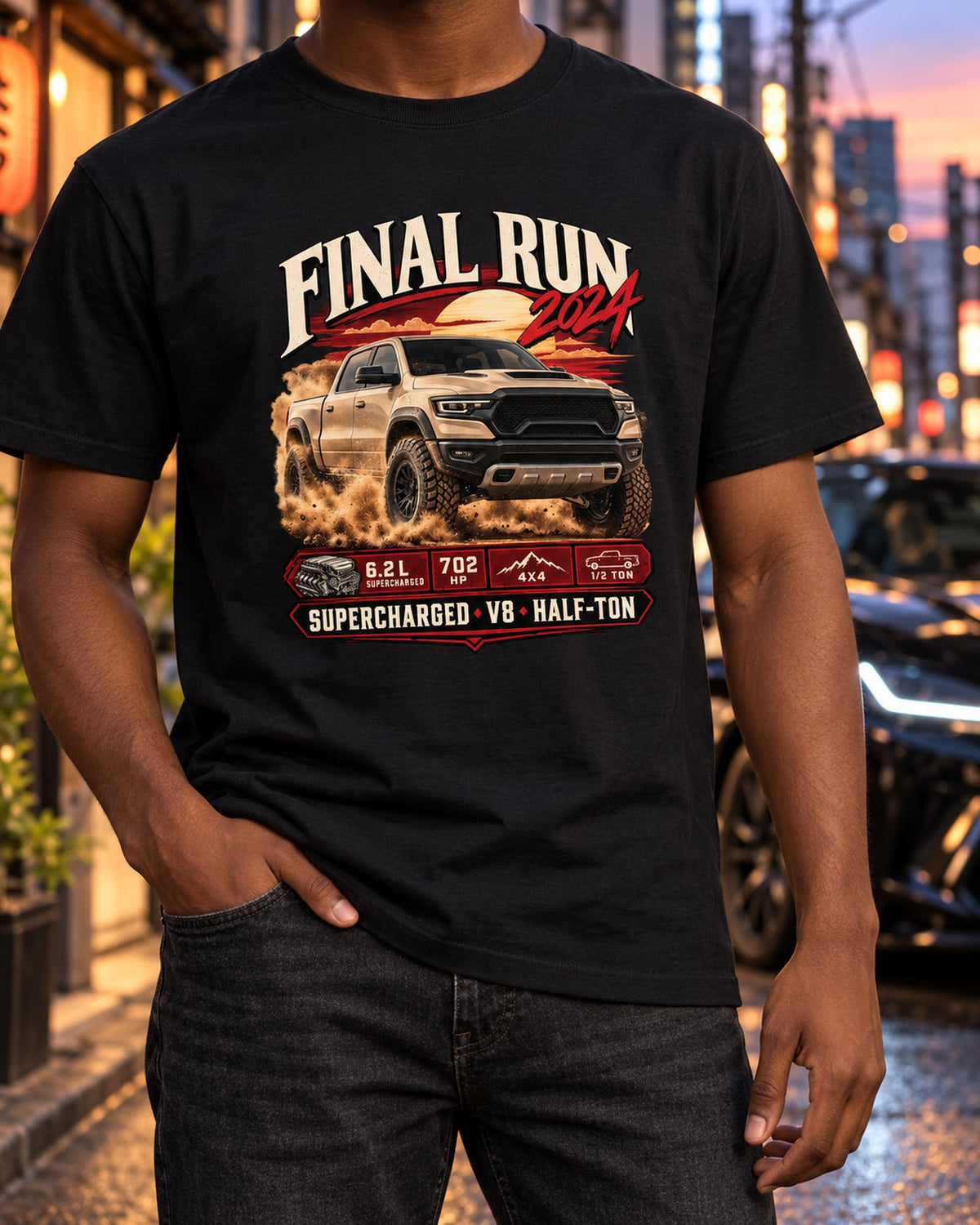 Ram 1500 TRX Final Edition Archive Panel Shirt, Truck Guy Gift T-Shirt Black worn hero