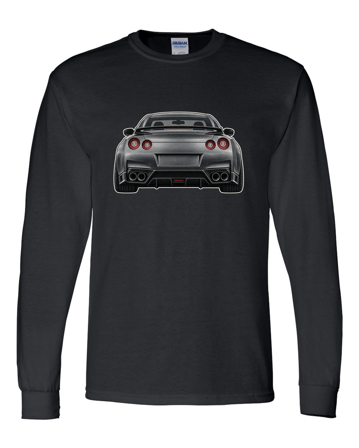 2023 Nissan Z Sport three-view drawing with spec table in warm grey black long sleeve front view with the design