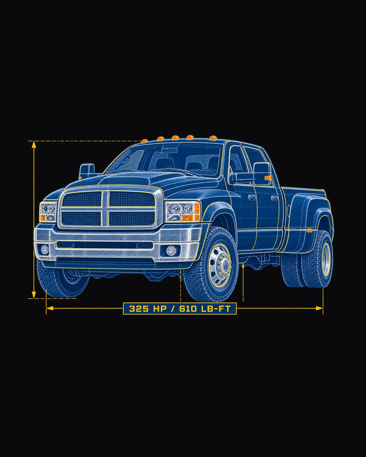 Dodge Ram 3rd Gen 5.9 HO Cyanotype Blueprint Shirt, Diesel Gift design only
