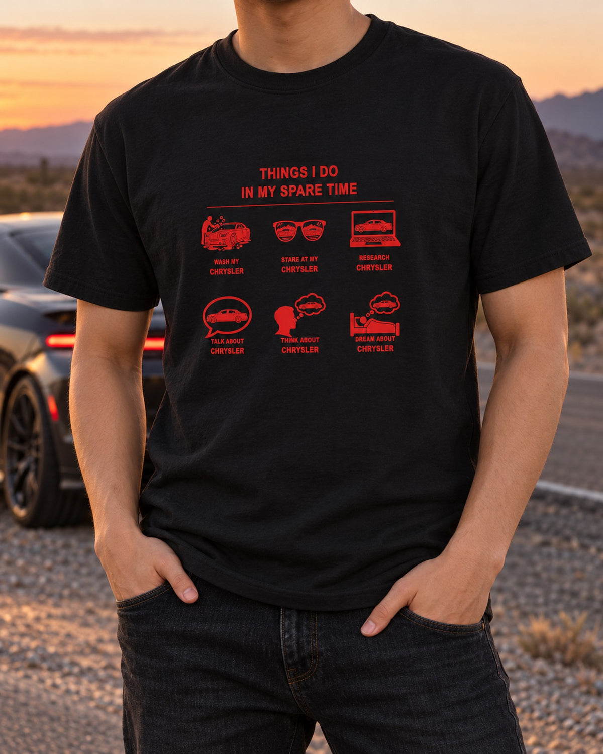 Chrysler Things I Do Shirt, Hoodie & More T-Shirt Black worn hero